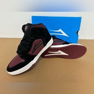 NEW! Lakai Skateboard Shoes Sneakers Telford Black/Burgundy Suede Size 6